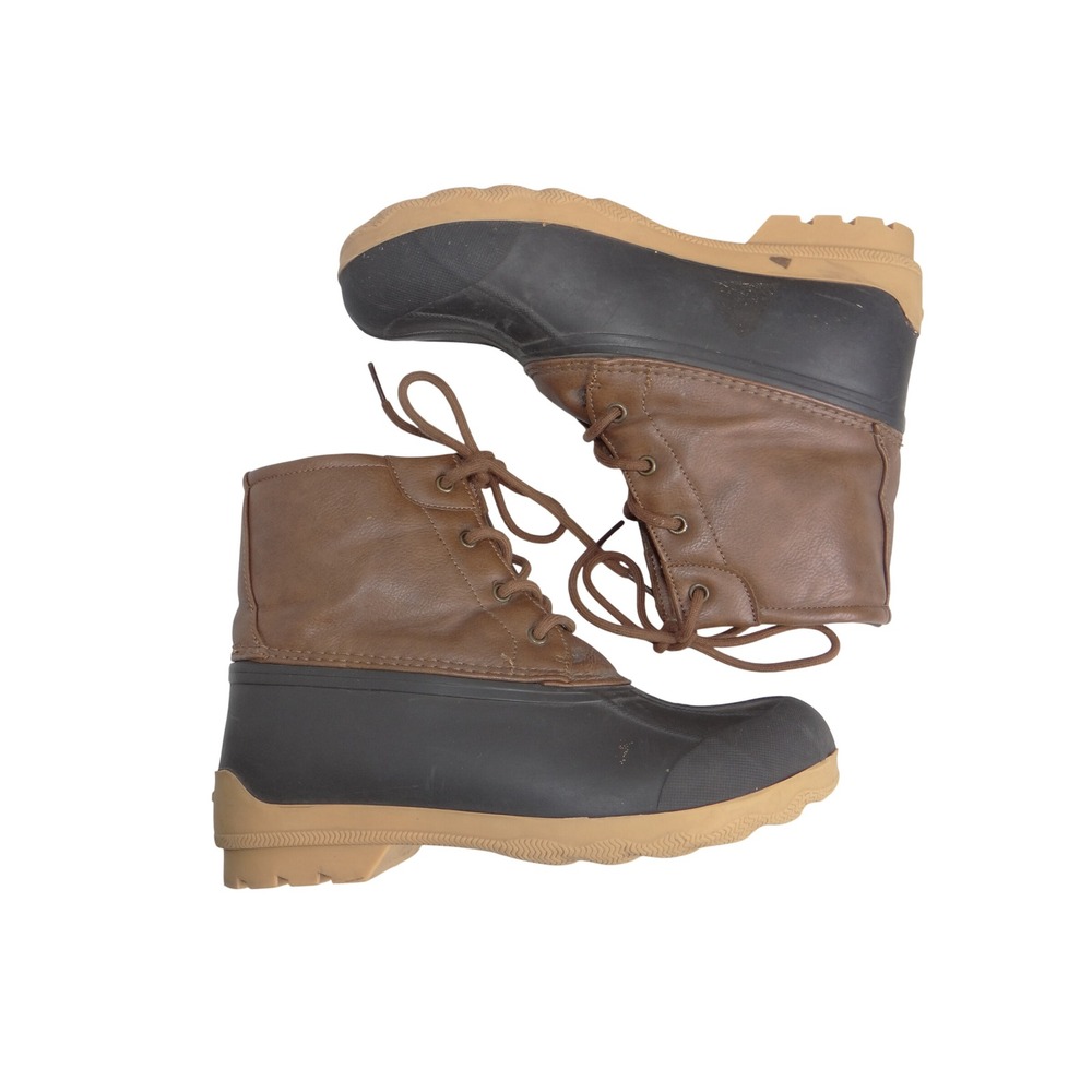 Sperry Saltwater Duck Boots Brown Synthetic Leather Rain Boots SCK261491 Mens 6M